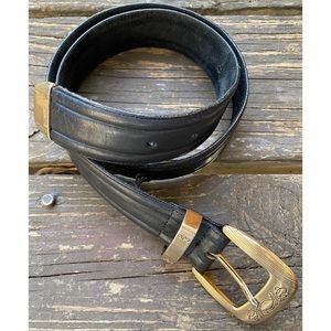 Vintage Brighton Black Belt Sz 37” x  1.5”